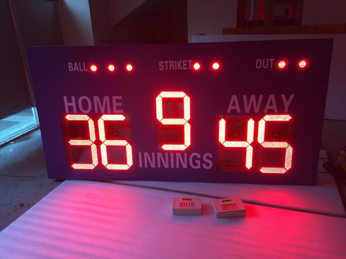 Wireless Controller Box LED Baseball Scoreboard With Blue Frame
