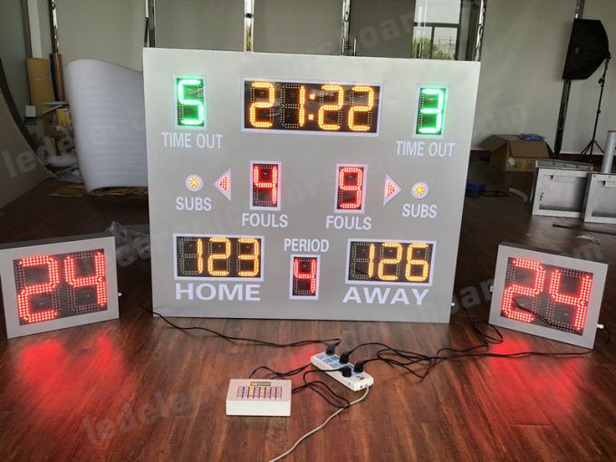 Digital Wireless Control LED Basketball Scoreboard With Shot Clock In 3