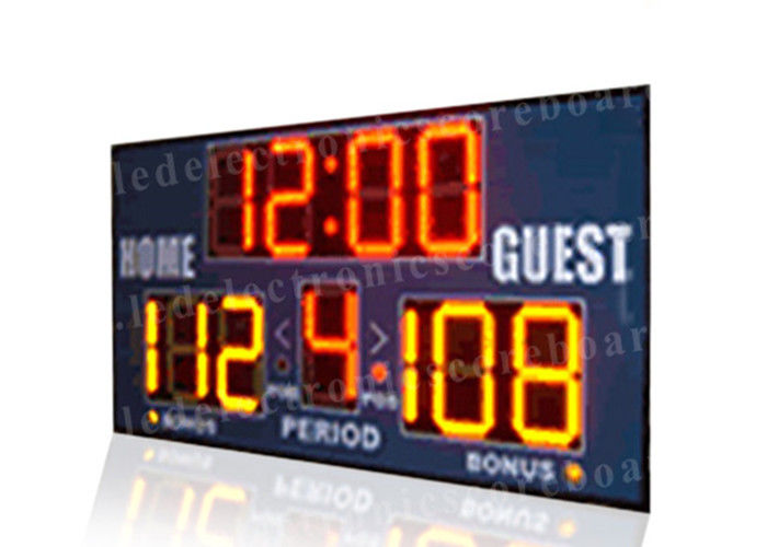 Easy Installation Basketball Portable Scoreboard , Basketball Score Clock With Brackets