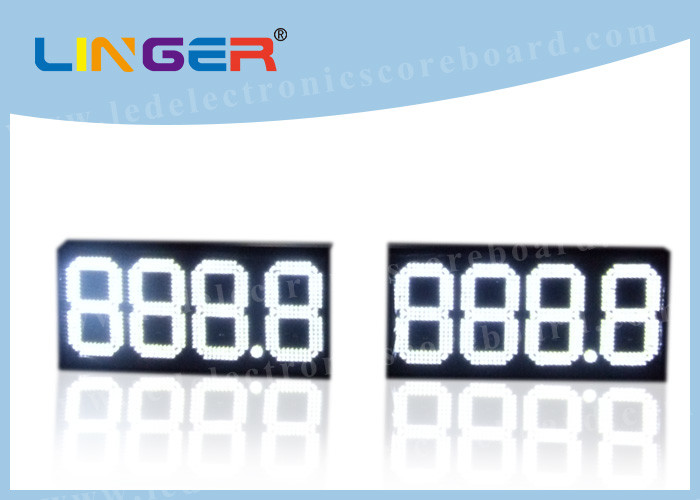 888.8 Digital Gas Price Signs , Electronic Oil Price Billboard White Color