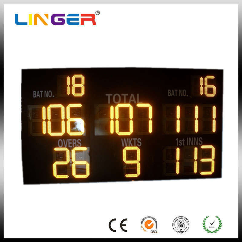 Yellow Electronic Cricket Scoreboard For Stage Background , 1m - 380m View Distance