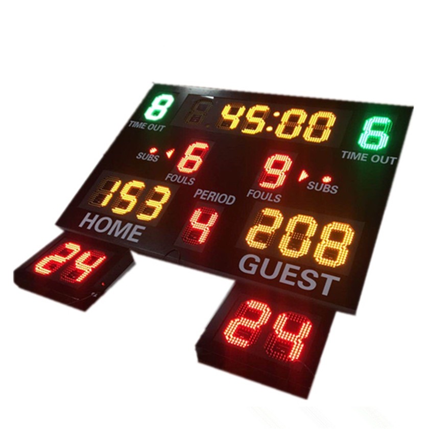 Indoor Use Gym Digital Basketball Scoreboard With 24 Seconds Shot Clock