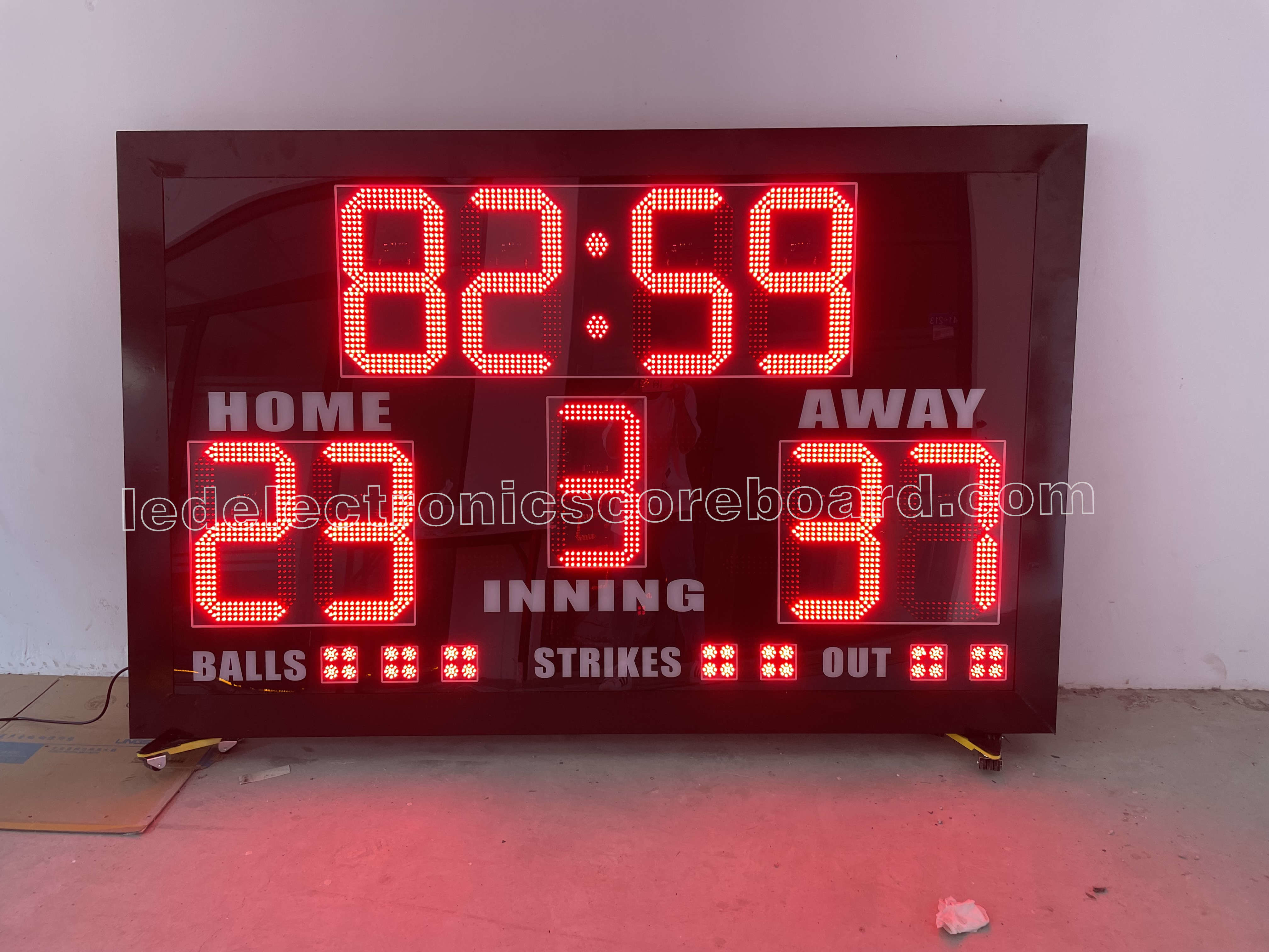 Red Color LED Baseball Scoreboard Included Free Logo Printing
