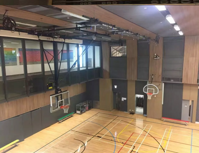 Customized Gymnasium Electric Basketball Hoop Ceiling Mounted