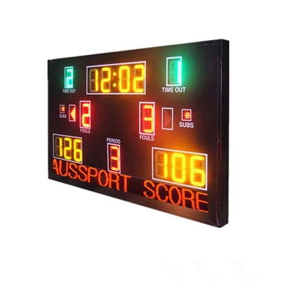 Yellow Electronic Basketball Scoreboard With Moving Sign