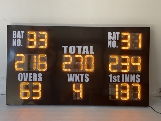 Britain Standard Yellow Led Cricket Scoreboard Outdoor Indoor