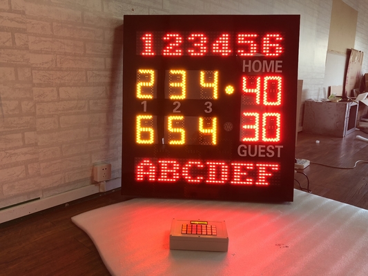 6 Inch Digit In Amber Color Led Tennis Scoreboard With Team Name