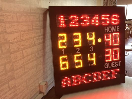 6 Inch Digit In Amber Color Led Tennis Scoreboard With Team Name