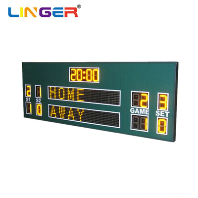 Iron Cabinet British Led Tennis Scoreboard With Player Name In Amber Color
