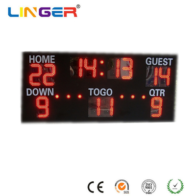 Wireless Radio Wave Communication American Football Scoreboard 9500mcd With Shot Clock
