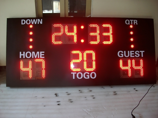 Wireless Radio Wave Communication American Football Scoreboard 9500mcd With Shot Clock