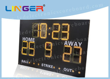 Waterproof Wireless Baseball Scoreboard , Baseball Field Scoreboard Yellow Color