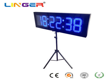 Electronic Led Clock Display For Race Sport In Blue Colour With Tripod