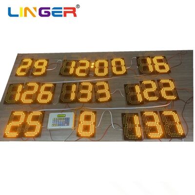 10inch 254mm Yellow Color LED Electronic Scoreboard Components Without Iron Frame for Custom Installation