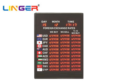 USA Led Exchange Rate Sign / Indoor Electronic Currency Exchange Display