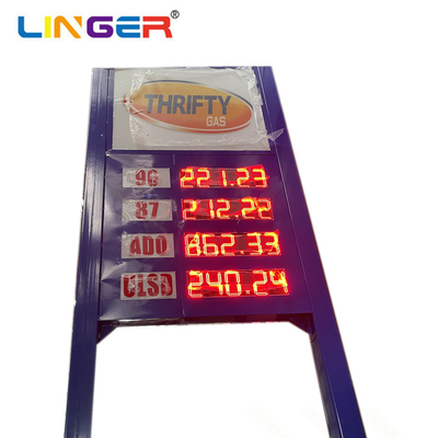 Red Color LED Fuel Price Sign With Completely Frame Stand And LOGO