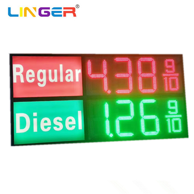 2 Lines Led Gas Station Sign With Price Name IP65 Waterproof
