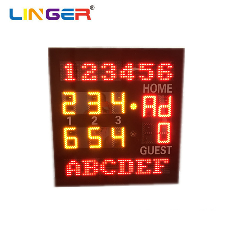 6 Inch Digit In Amber Color Led Tennis Scoreboard With Team Name