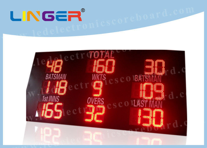 High Brightness Cricket Electronic Scoreboard , Led Portable Scoreboard Red Color
