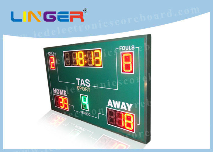 Wireless Basketball Scoreboard , Basketball Clock Timer Red / Yellow / Green Color