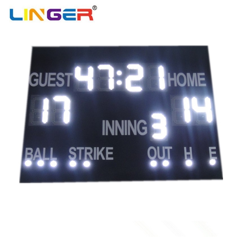 Wireless Control LED Display Baseball Scoreboard With Easy Installation And Red/Yellow
