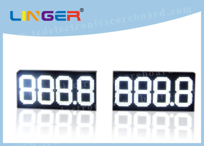 888.8 Digital Gas Price Signs , Electronic Oil Price Billboard White Color