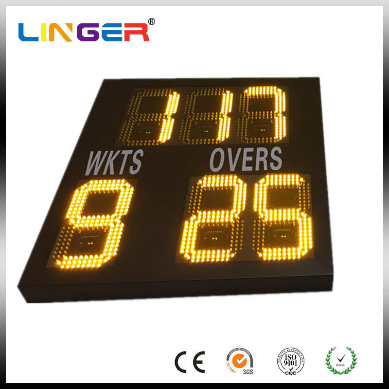 Small Electronic Cricket Scoreboard For Inside , Simple Type In Yellow Color