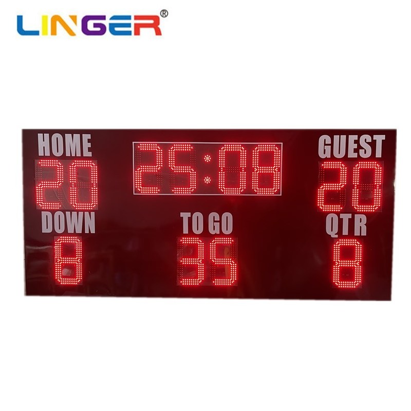 American Football Scoreboard with Main Clock/Score/Down/Togo/Qtr