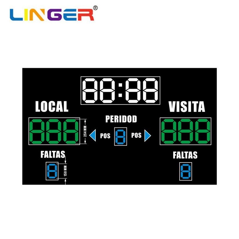 White/Green/Blue Hight brightness Electronic Scoreboard for Basketball Game