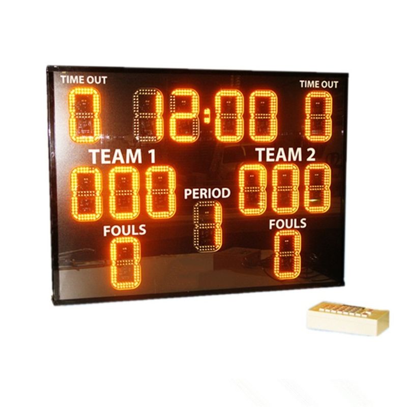 Indoor Outdoor LED Basketball Scoreboard Yellow Color with Waterproof Frame