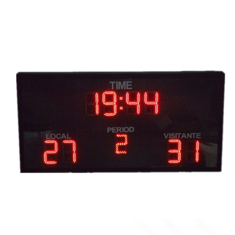 Multi Color Basketball Timer And Scoreboard With Buzzer Hanging / Mounting Installation