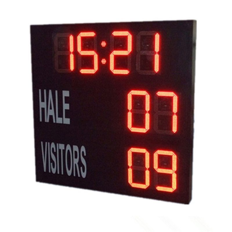 Red Electronic Large Digital Soccer Scoreboard With Waterproof Iron Cabinet