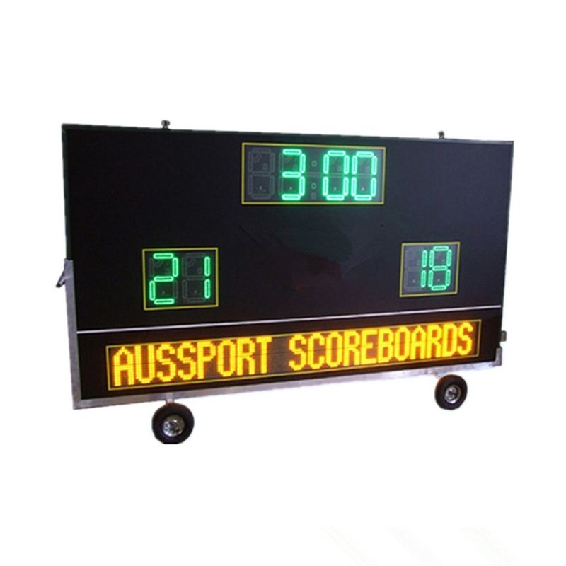 Electronic Waterproof Outdoor Soccer Scoreboard With Message Sign / Moving Stand