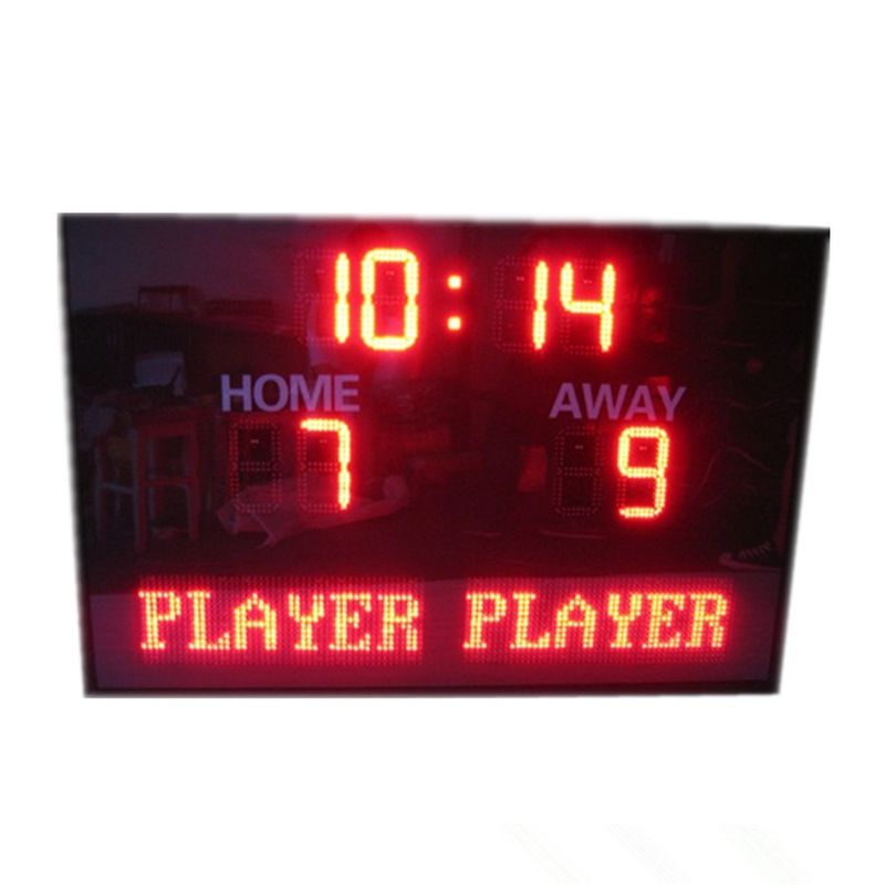 Electronic Team Name In Red  Color LED Football Scoreboard With Waterproof Cabinet