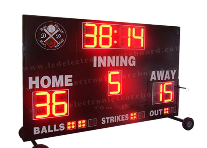 IP54 Frame Baseball Field Scoreboard , Wireless Baseball Scoreboard