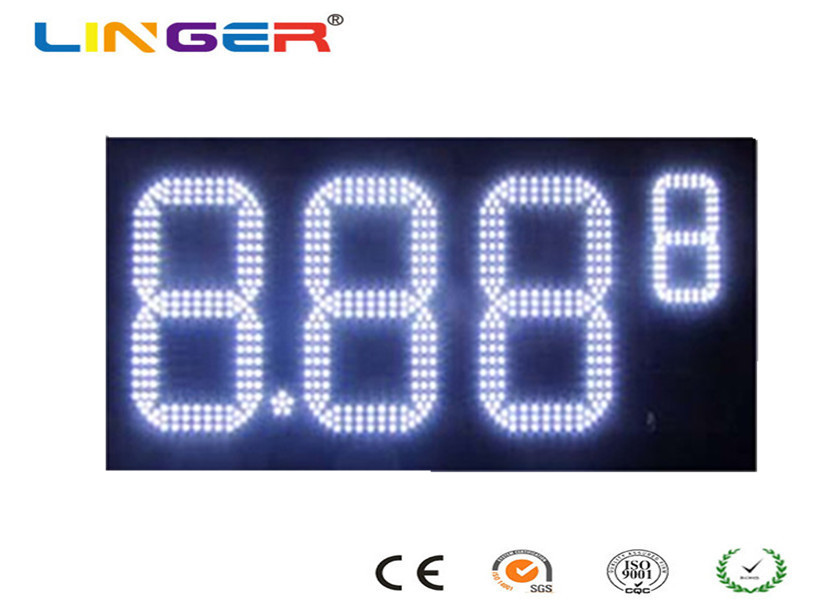 Outdoor White Color Roadside Gas Station Led Price Sign With CE / RoHS Approved